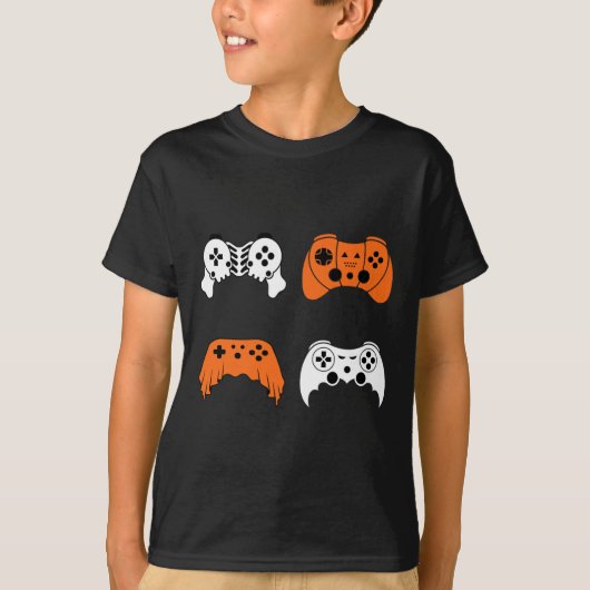 ハロウィーンゲームコントローラゲーマービデオゲームコンター Tシャツ (正面)