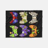 ハロウィーンゲームコントローラー男性ボーイズキッズゲーマーハ フリースブランケット (正面(横))