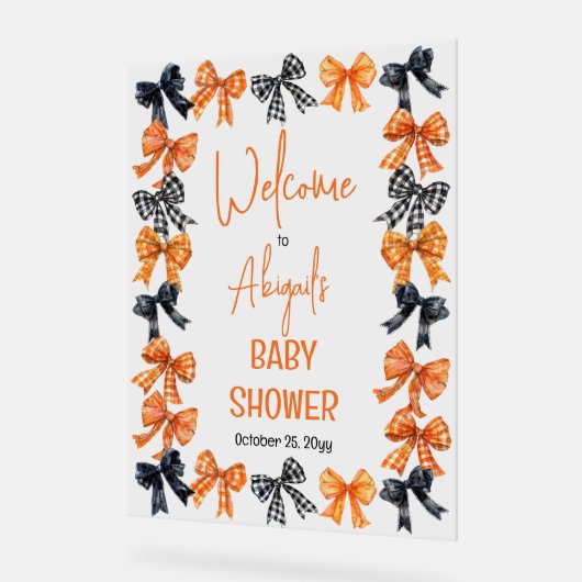 ハロウィーンコケットブラック | オレンジボウズ赤ちゃんシャワー アクリルサイン (傾斜)