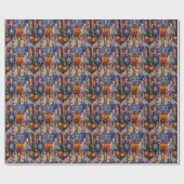 ハロウィーンコスチュームでのグレイハウンドのトリックまたは治療 ラッピングペーパー (フラット)