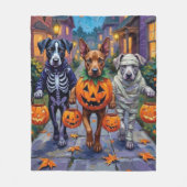 ハロウィーンコスチュームでのケインコルソのトリックまたは治療 フリースブランケット (正面)