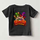 ハロウィーンコスチュームで愛らしい犬 ベビーTシャツ (裏面)