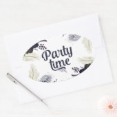 ハロウィーンコスチュームとカクテルマスカレードバッシュ 楕円形シール (封筒)