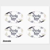 ハロウィーンコスチュームとカクテルマスカレードバッシュ 楕円形シール (シート)