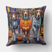 ハロウィーンコスチュームのアメリカ英語の犬 クッション (裏面)