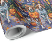 ハロウィーンコスチュームのアメリカ英語の犬 ラッピングペーパー (ロールコーナー)