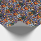 ハロウィーンコスチュームのアメリカ英語の犬 ラッピングペーパー (角)