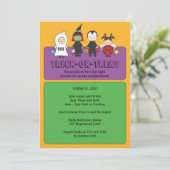 ハロウィーンコスチュームのトリックまたは治療パーティー 招待状 (スタンド正面)