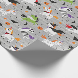 ハロウィーンコスチュームの可愛いユニコーン ラッピングペーパー