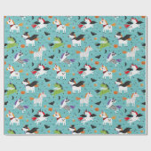 ハロウィーンコスチュームの可愛いユニコーン ラッピングペーパー (フラット)