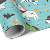 ハロウィーンコスチュームの可愛いユニコーン ラッピングペーパー (ロールコーナー)