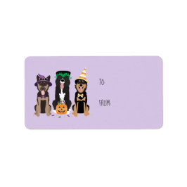 ハロウィーンコスチュームの犬 ラベル