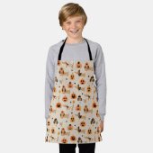 ハロウィーンコスチュームパターンのダックスフント エプロン (着用した状態)