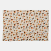 ハロウィーンコスチュームパターンのダックスフント キッチンタオル (横)