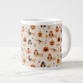 ハロウィーンコスチュームパターンのダックスフント ジャンボコーヒーマグカップ (正面右)