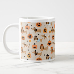 ハロウィーンコスチュームパターンのダックスフント ジャンボコーヒーマグカップ