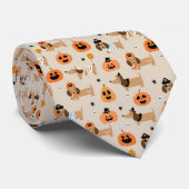 ハロウィーンコスチュームパターンのダックスフント ネクタイ (ロール)