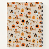 ハロウィーンコスチュームパターンのダックスフント ノートブック (裏面)