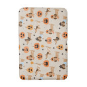 ハロウィーンコスチュームパターンのダックスフント バスマット (正面縦)