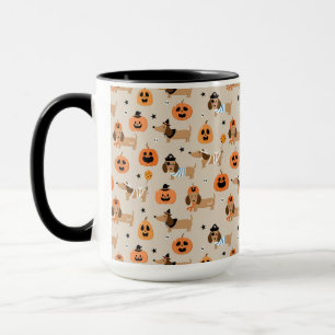 ハロウィーンコスチュームパターンのダックスフント マグカップ