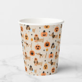 ハロウィーンコスチュームパターンのダックスフント 紙コップ (裏面)