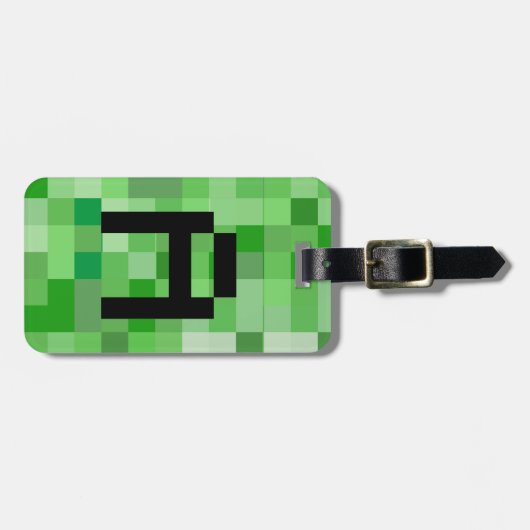 ハロウィーンコスプレイニシャルレターA RPGゲーマーピクセル ラゲッジタグ (正面横)