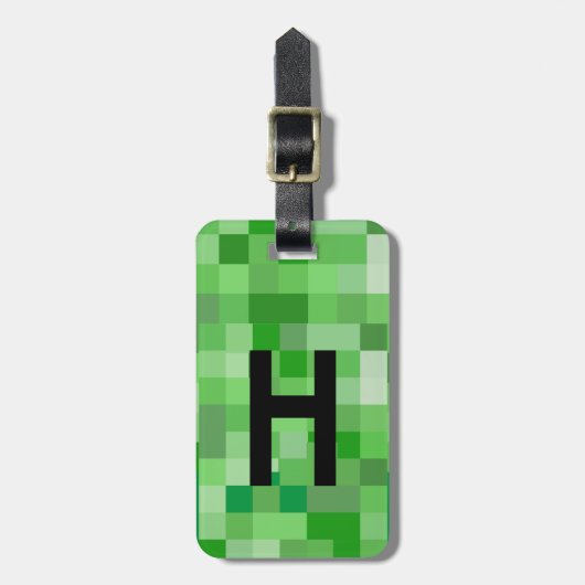 ハロウィーンコスプレイニシャルレターH RPGゲーマーピクセル ラゲッジタグ (正面縦)