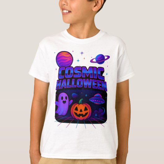 ハロウィーンコズミックウェア宇宙銀河系 ユニセックス Tシャツ (正面)
