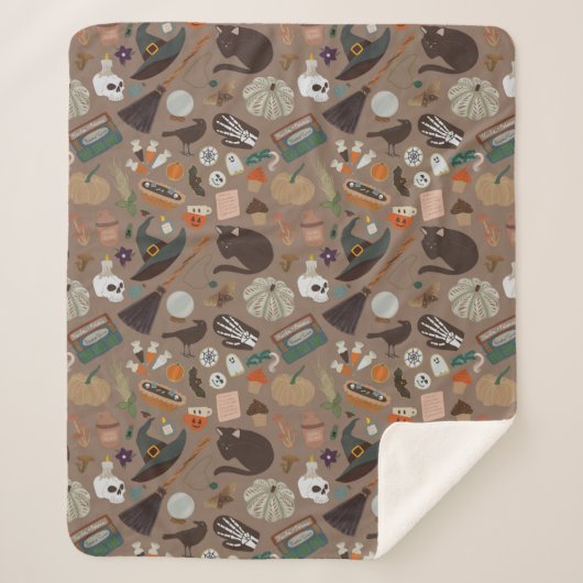 ハロウィーンコテージコア シェルパブランケット (正面)