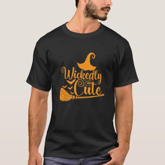 ハロウィーンコブと魔女かわいい Tシャツ (正面)