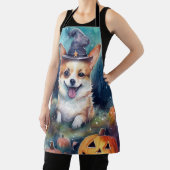 ハロウィーンコルギとカボチャ怖い エプロン (インサイチュ)