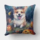ハロウィーンコルギとカボチャ怖い クッション (裏面)