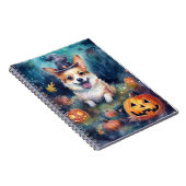 ハロウィーンコルギとカボチャ怖い ノートブック (右側)