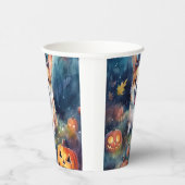 ハロウィーンコルギとカボチャ怖い 紙コップ (右)