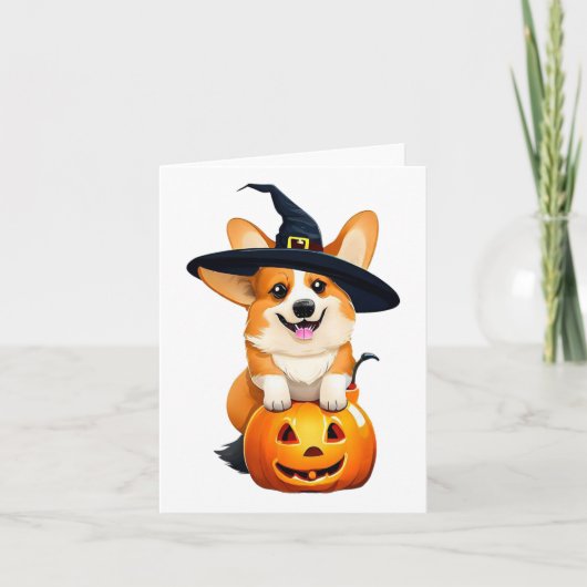 ハロウィーンコルギウィッチハット カード (正面)