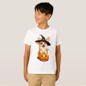 ハロウィーンコルギウィッチハット Tシャツ (正面フル)