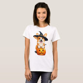 ハロウィーンコルギウィッチハット Tシャツ (正面フル)