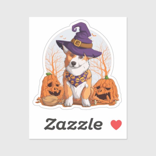 ハロウィーンコルギスクエアステッカー シール (シート)