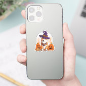 ハロウィーンコルギスクエアステッカー シール (スマートフォン)