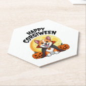 ハロウィーンコーギ不気味ドッグ ペーパーコースター (アングル)