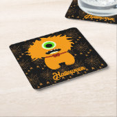 ハロウィーンコースター子供へ スクエアペーパーコースター (アングル)