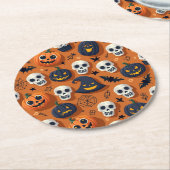 ハロウィーンコースター – ギャザリングに最適幽霊のよく出る ラウンドペーパーコースター (アングル)