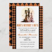 ハロウィーンコートドカップルウェディングシャワー'Till Death 招待状 (正面/裏面)