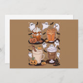 ハロウィーンコーヒーかわいい秋アイスコーヒー恋人ギフト シーズンカード (正面/裏面)