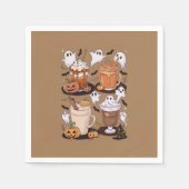 ハロウィーンコーヒーかわいい秋アイスコーヒー恋人ギフト スタンダードカクテルナプキン (正面)