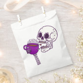 ハロウィーンコーヒー飲みスカルスケルトンパープル フェイバーバッグ (クリップ留めされた状態)