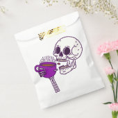 ハロウィーンコーヒー飲みスカルスケルトンパープル フェイバーバッグ (封をした状態)