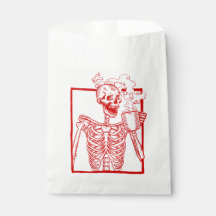 ハロウィーンコーヒー飲みスケルトン赤