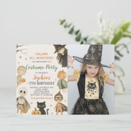 ハロウィーンコールオールモンスターズ誕生日写真 招待状