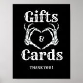 ハロウィーンゴシックのギフトとカードスカルハンズサイン ポスター (正面)